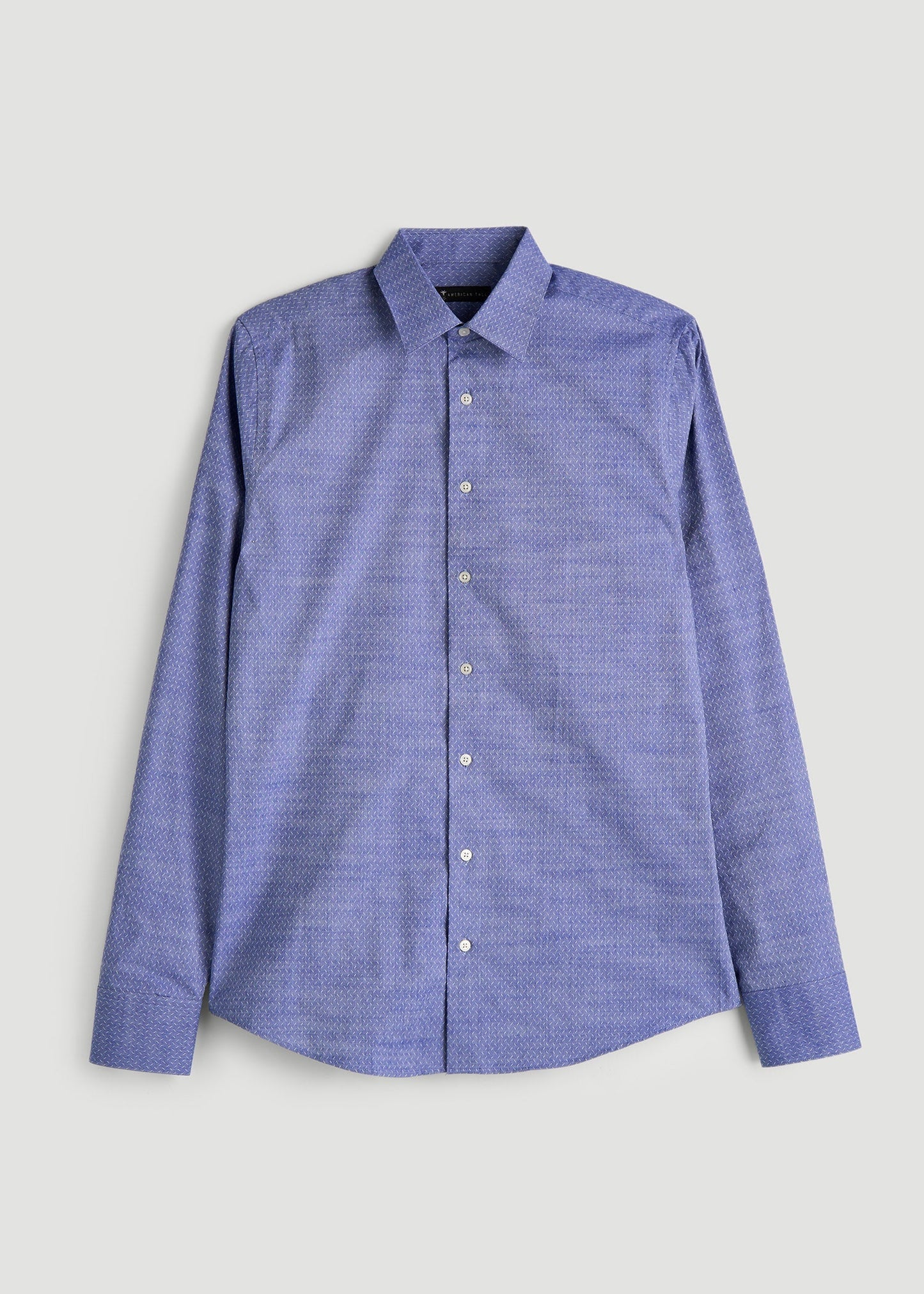 American Tall Men Premium Dress Shirt for Tall Men in Medium Blue Diagonal