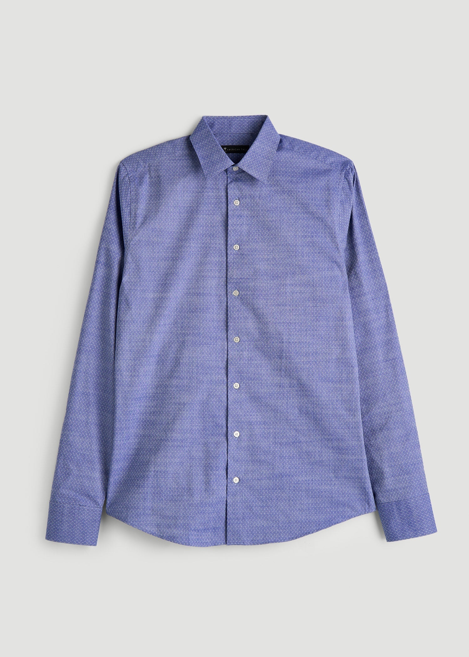 American Tall Men Premium Dress Shirt for Tall Men in Medium Blue Diagonal