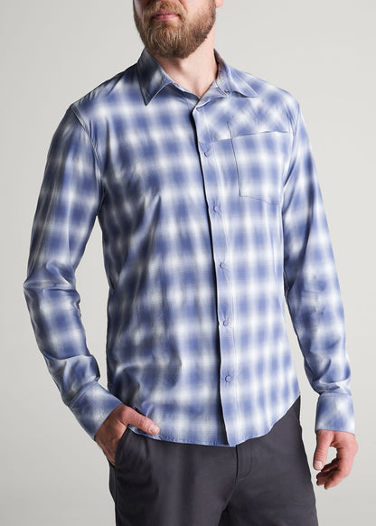 American Tall Men Ultra Lightweight Snap-Front Shirt for Tall Men in Open Sky
