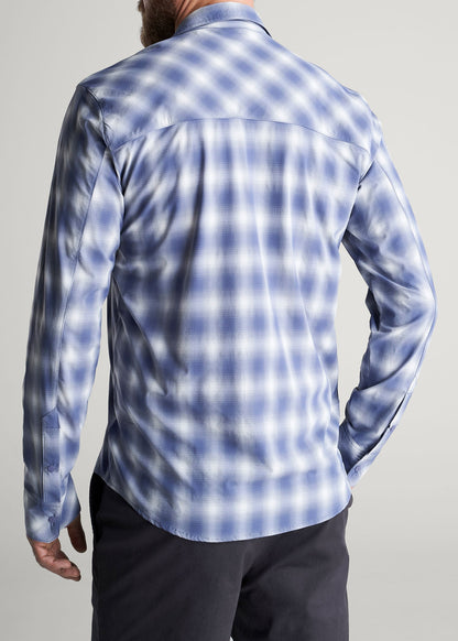 American Tall Men Ultra Lightweight Snap-Front Shirt for Tall Men in Open Sky