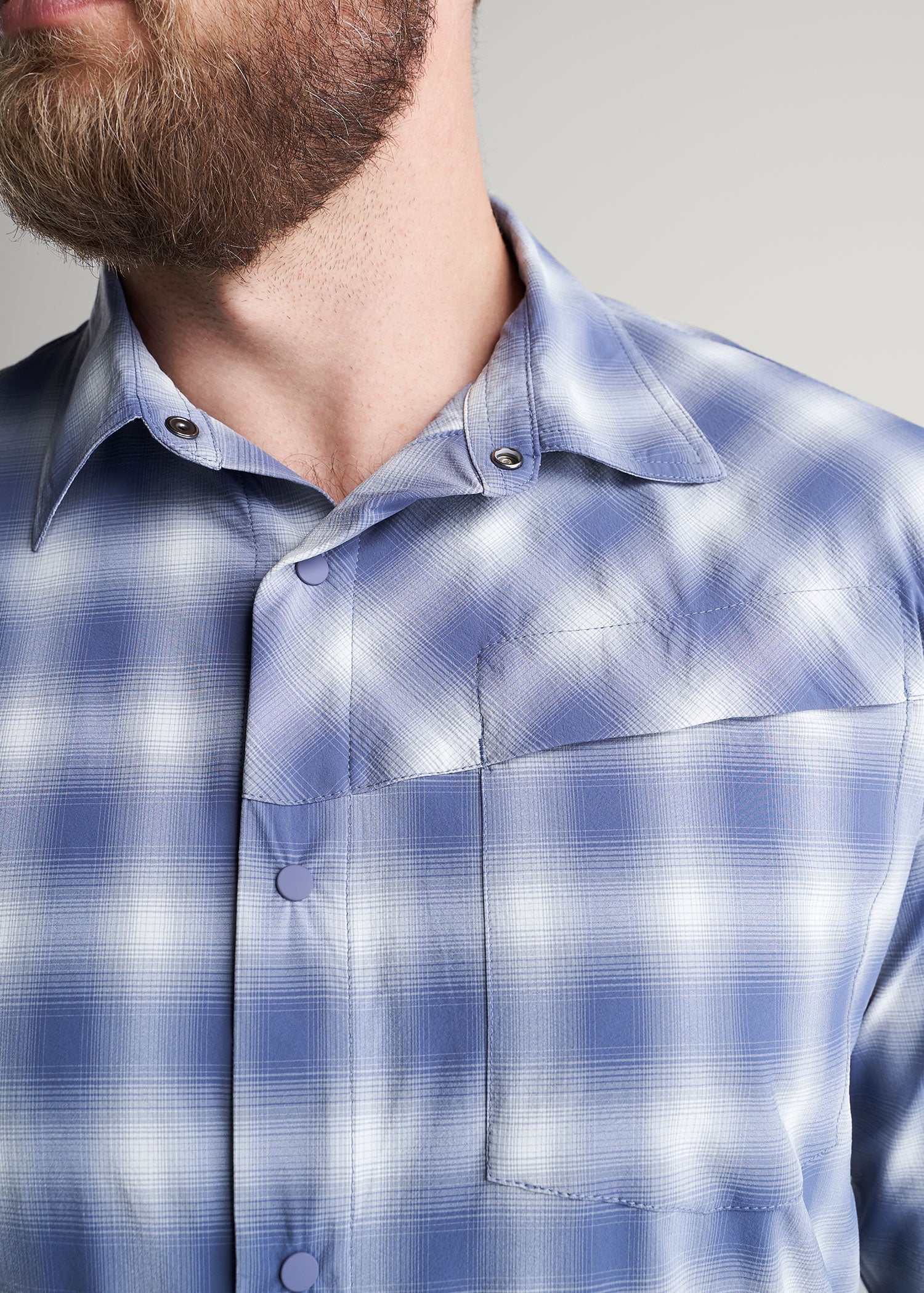 American Tall Men Ultra Lightweight Snap-Front Shirt for Tall Men in Open Sky