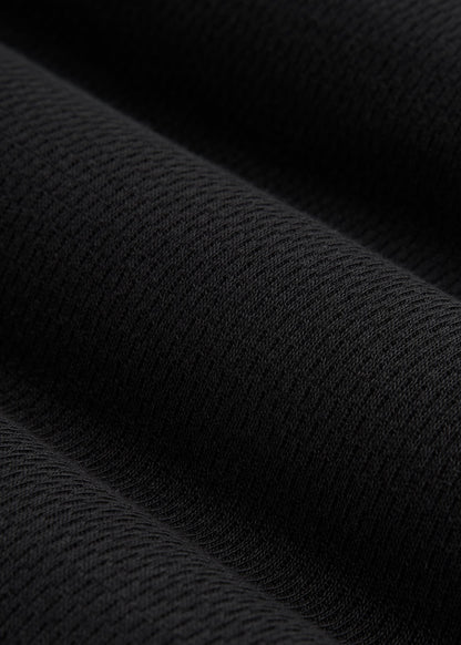 American Tall Men Double Honeycomb Thermal Crewneck for Tall Men in Black
