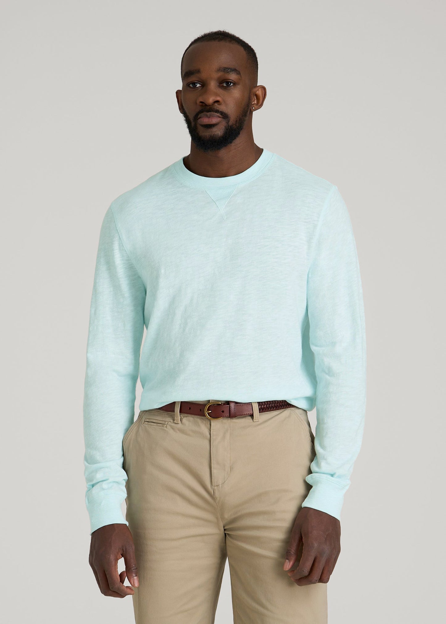 American Tall Men Sunwashed Slub Crewneck for Tall Men in Saltwater
