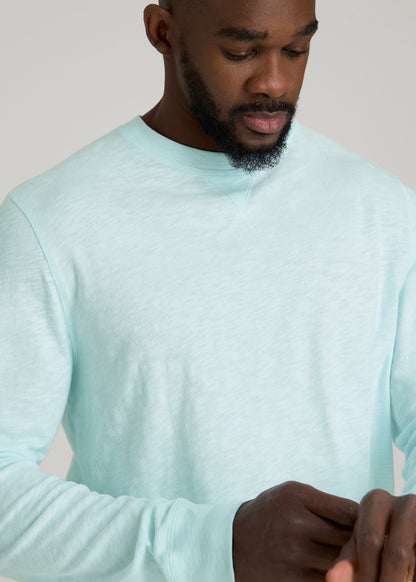 American Tall Men Sunwashed Slub Crewneck for Tall Men in Saltwater