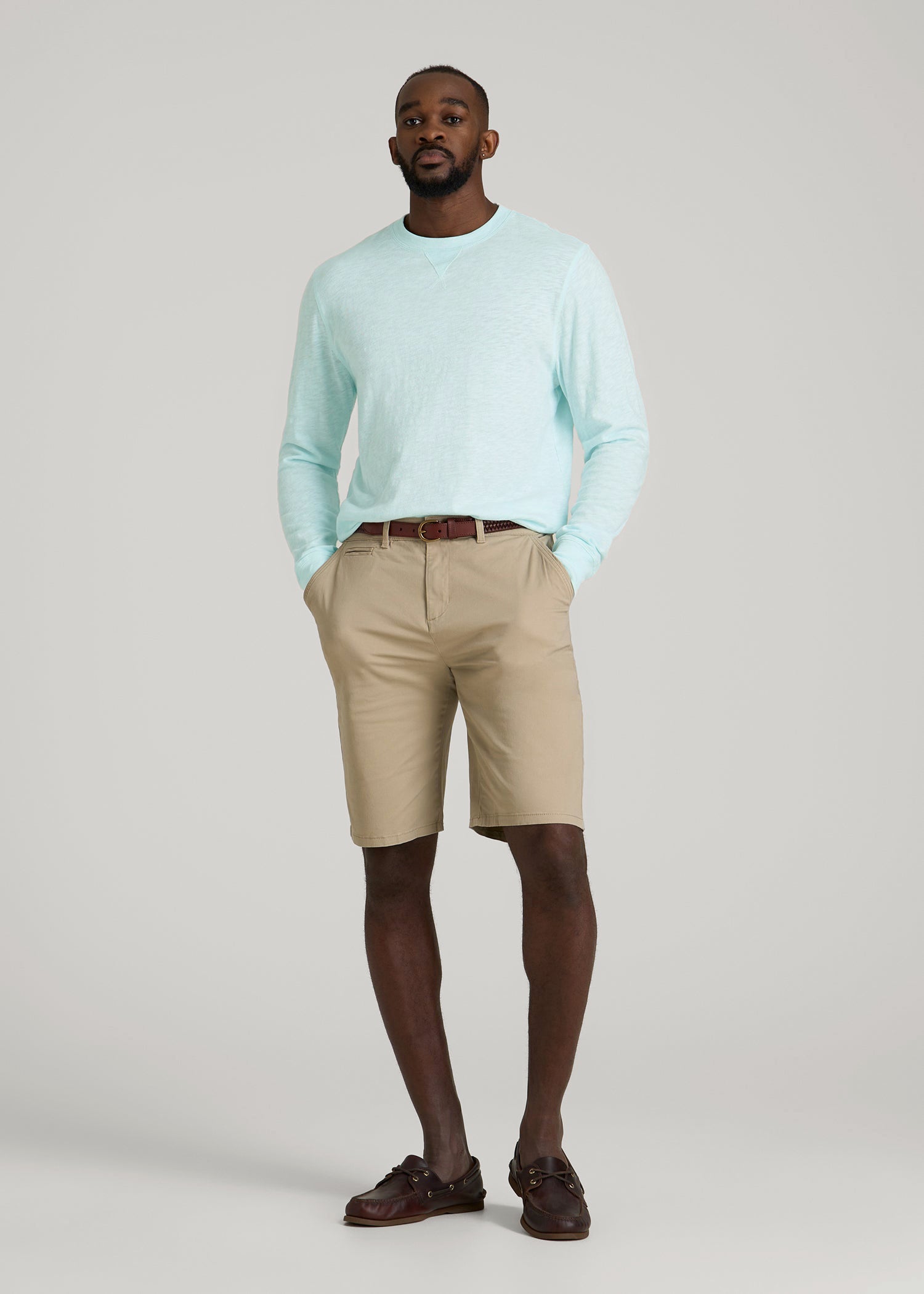 American Tall Men Sunwashed Slub Crewneck for Tall Men in Saltwater