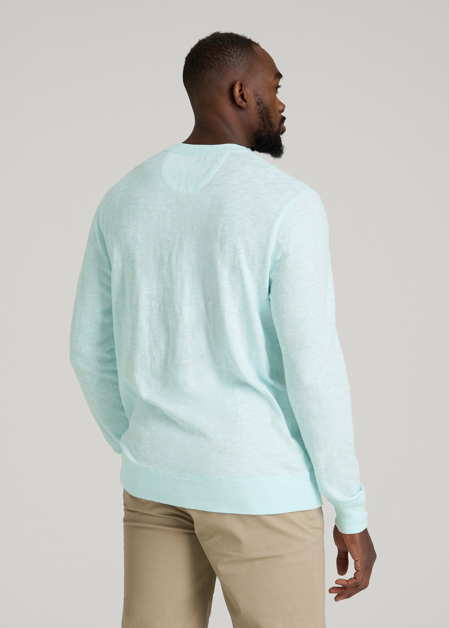 American Tall Men Sunwashed Slub Crewneck for Tall Men in Saltwater