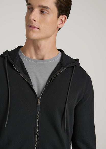 American Tall Men Wearever French Terry Full-Zip Hoodie for Tall Men in Black