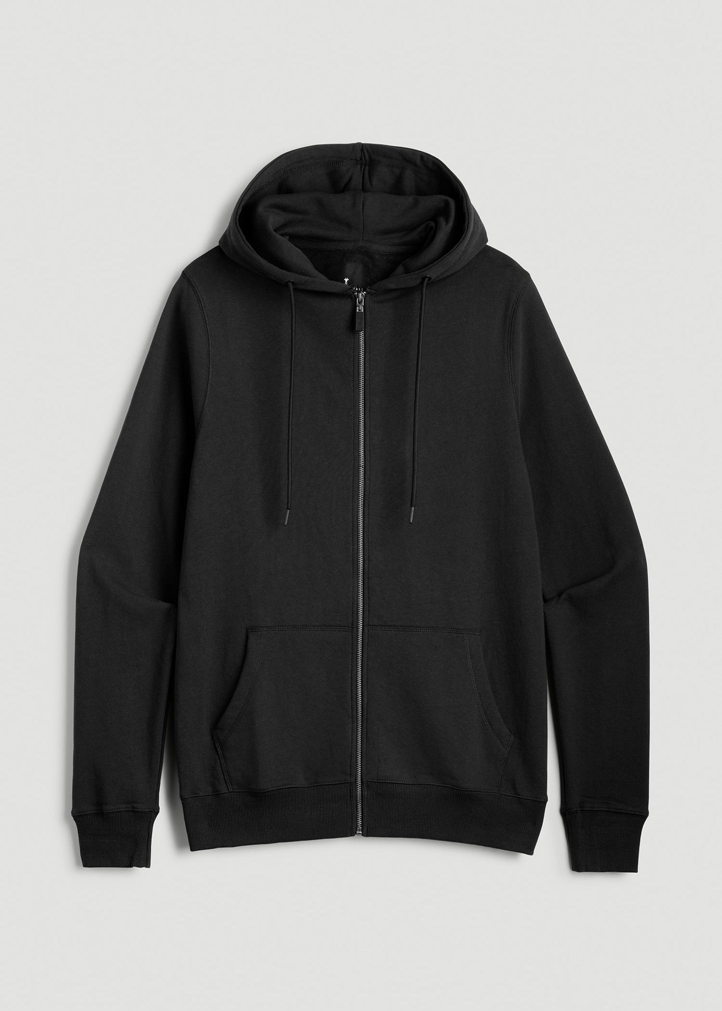 American Tall Men Wearever French Terry Full-Zip Hoodie for Tall Men in Black