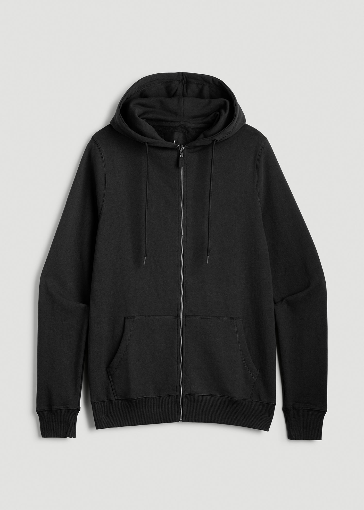 American Tall Men Wearever French Terry Full-Zip Hoodie for Tall Men in Black