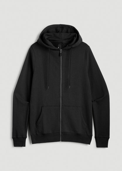 American Tall Men Wearever French Terry Full-Zip Hoodie for Tall Men in Black