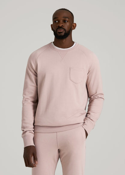 American Tall Men Wearever 2.0 French Terry Crewneck Sweatshirt for Tall Men in Desert Rose