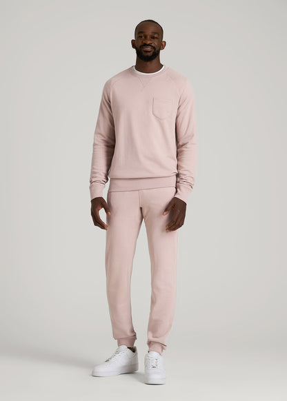 American Tall Men Wearever 2.0 French Terry Crewneck Sweatshirt for Tall Men in Desert Rose