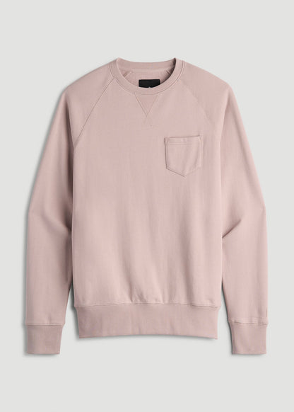 American Tall Men Wearever 2.0 French Terry Crewneck Sweatshirt for Tall Men in Desert Rose