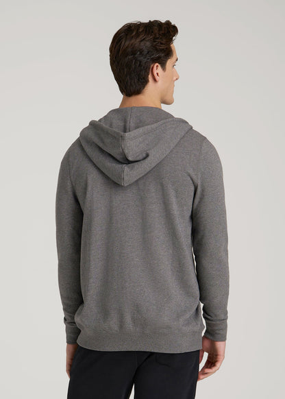 American Tall Men Wearever French Terry Full-Zip Hoodie for Tall Men in Charcoal Mix