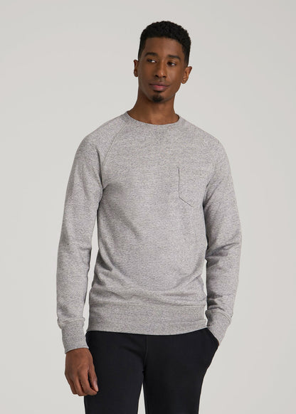 American Tall Men Wearever 2.0 French Terry Crewneck Sweatshirt for Tall Men in Heathered Grey