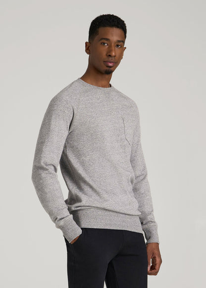 American Tall Men Wearever 2.0 French Terry Crewneck Sweatshirt for Tall Men in Heathered Grey