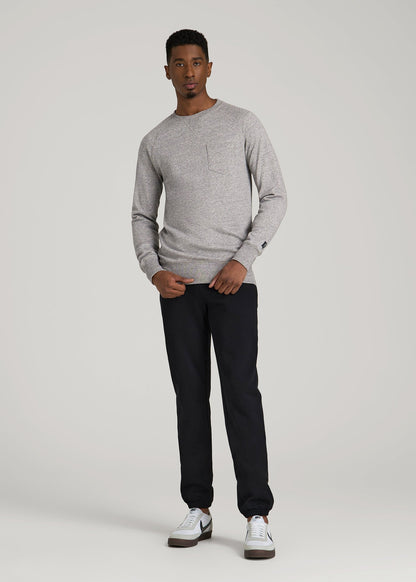 American Tall Men Wearever 2.0 French Terry Crewneck Sweatshirt for Tall Men in Heathered Grey