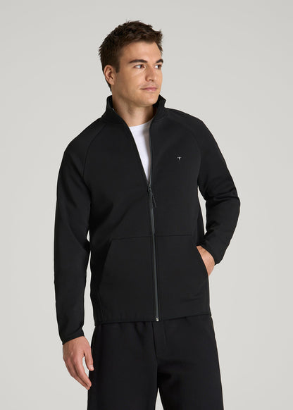 American Tall Men Tech Motion Fleece Full-Zip Jacket for Tall Men in Black