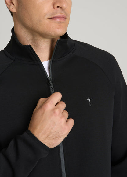 American Tall Men Tech Motion Fleece Full-Zip Jacket for Tall Men in Black