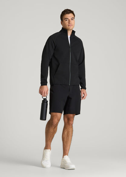 American Tall Men Tech Motion Fleece Full-Zip Jacket for Tall Men in Black