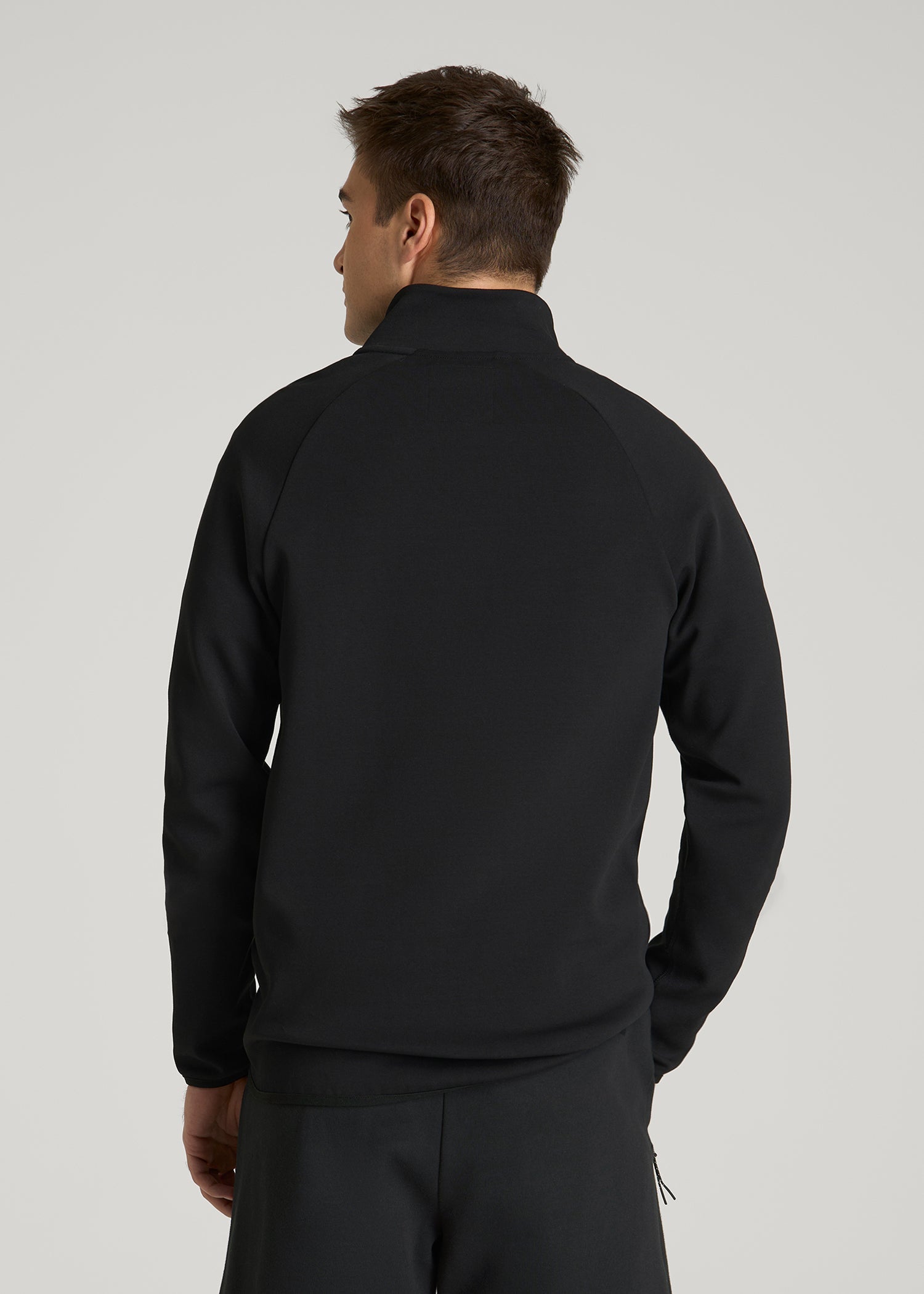 American Tall Men Tech Motion Fleece Full-Zip Jacket for Tall Men in Black
