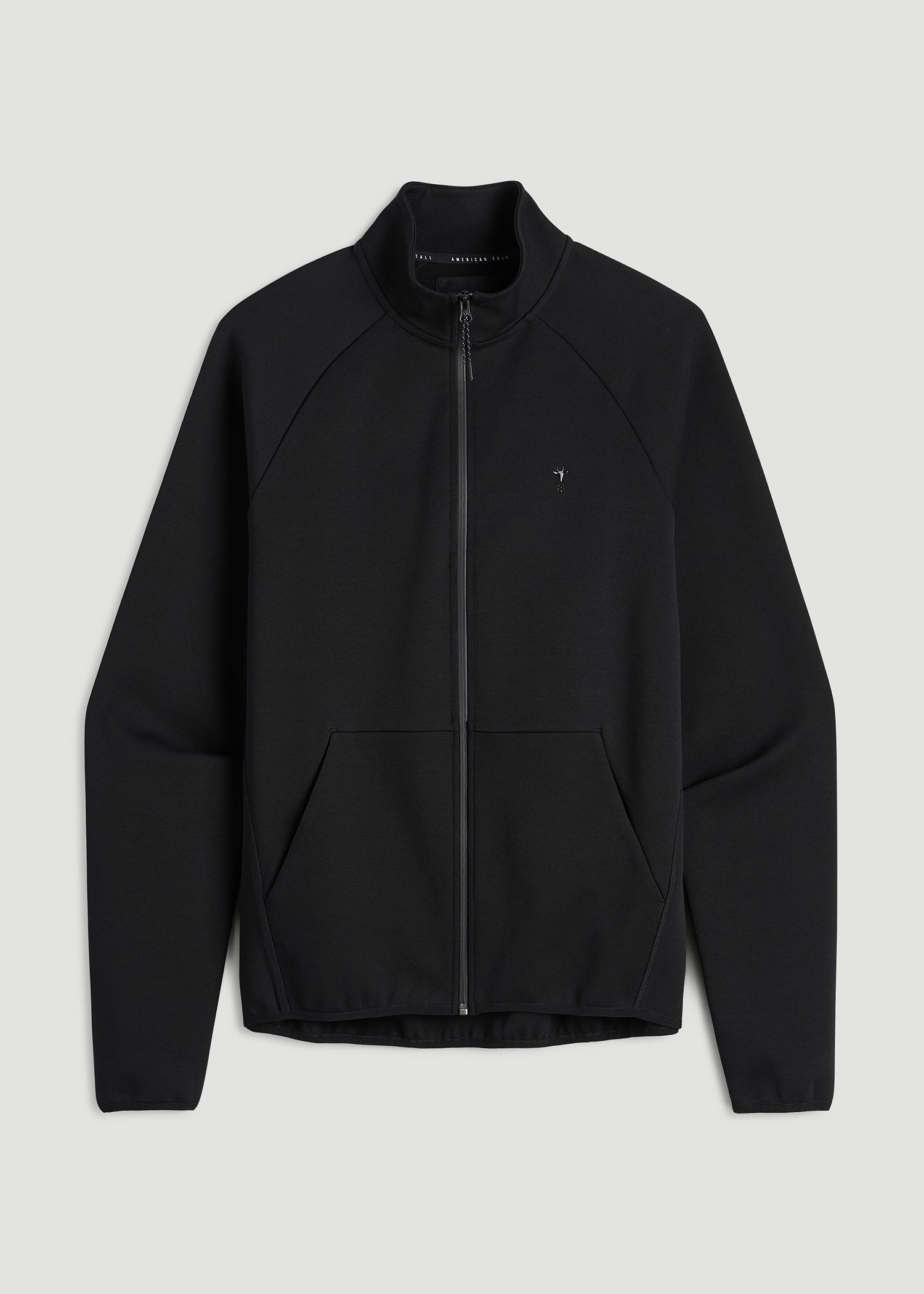 American Tall Men Tech Motion Fleece Full-Zip Jacket for Tall Men in Black