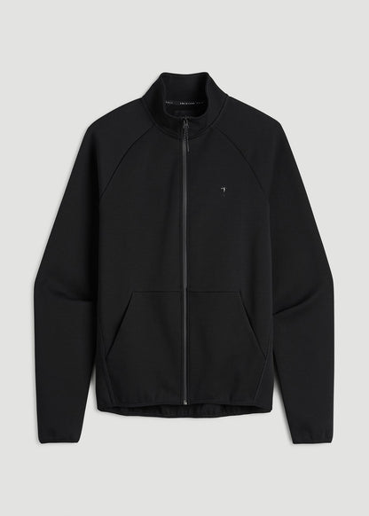 American Tall Men Tech Motion Fleece Full-Zip Jacket for Tall Men in Black