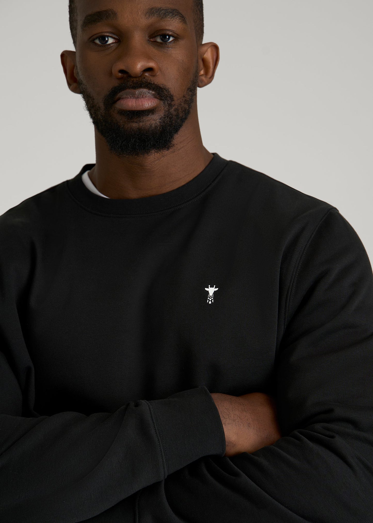 American Tall Men Core Motion Fleece Crewneck for Tall Men in Black