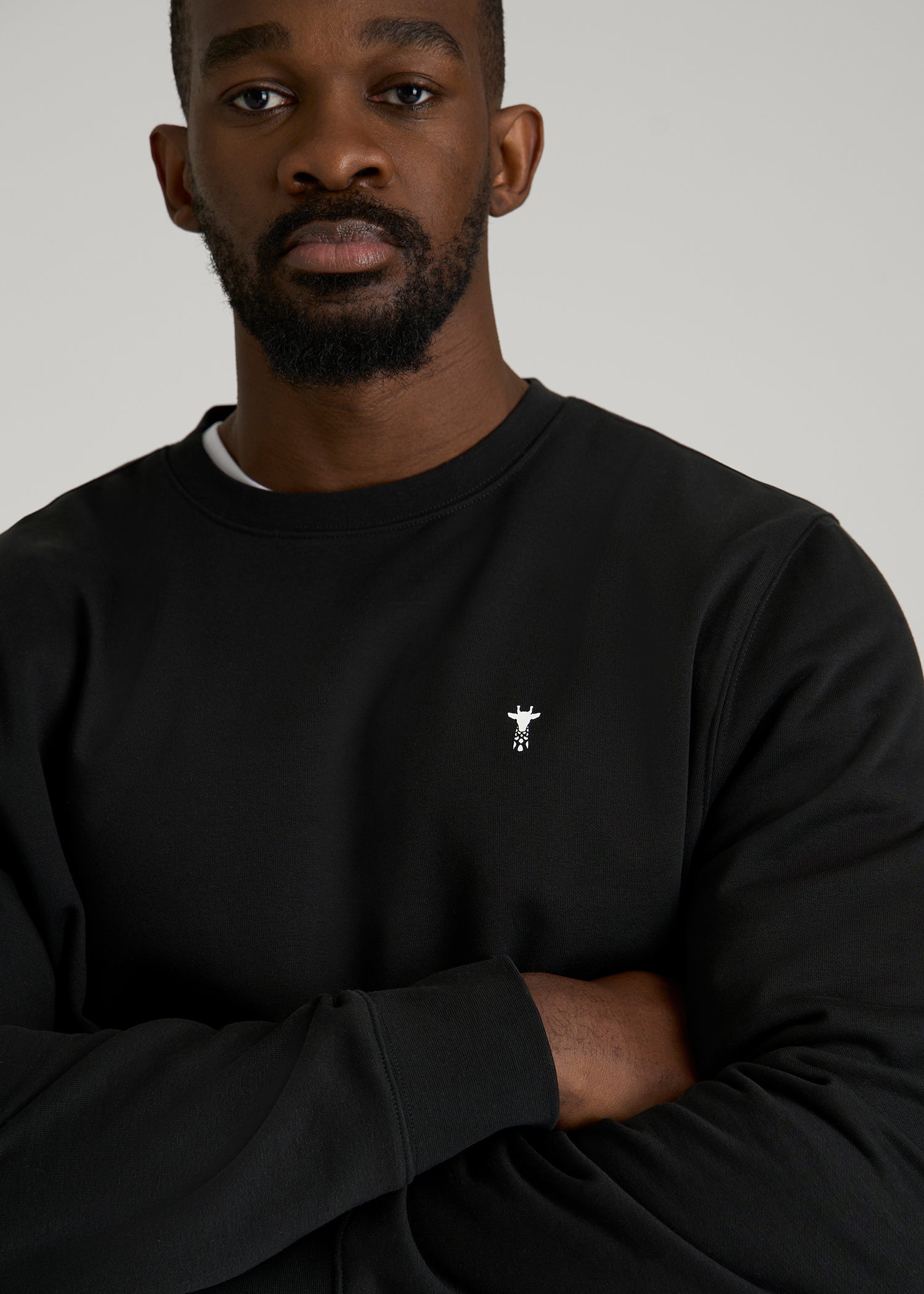 American Tall Men Core Motion Fleece Crewneck for Tall Men in Black