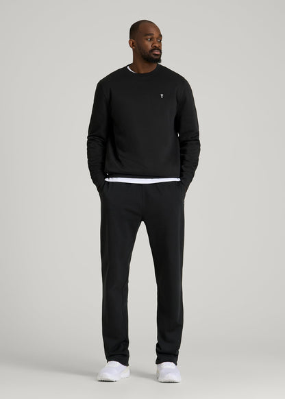 American Tall Men Core Motion Fleece Crewneck for Tall Men in Black