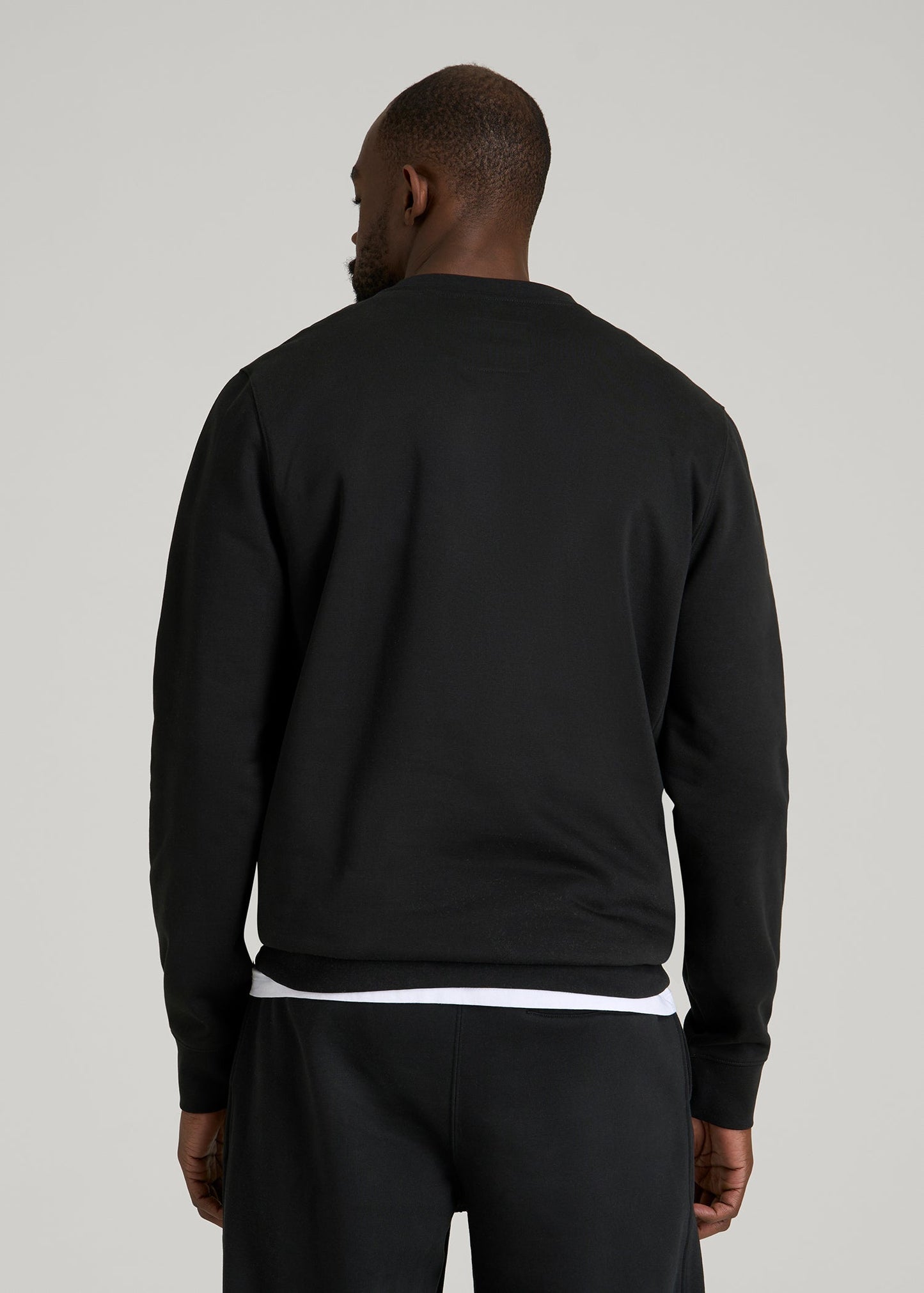 American Tall Men Core Motion Fleece Crewneck for Tall Men in Black