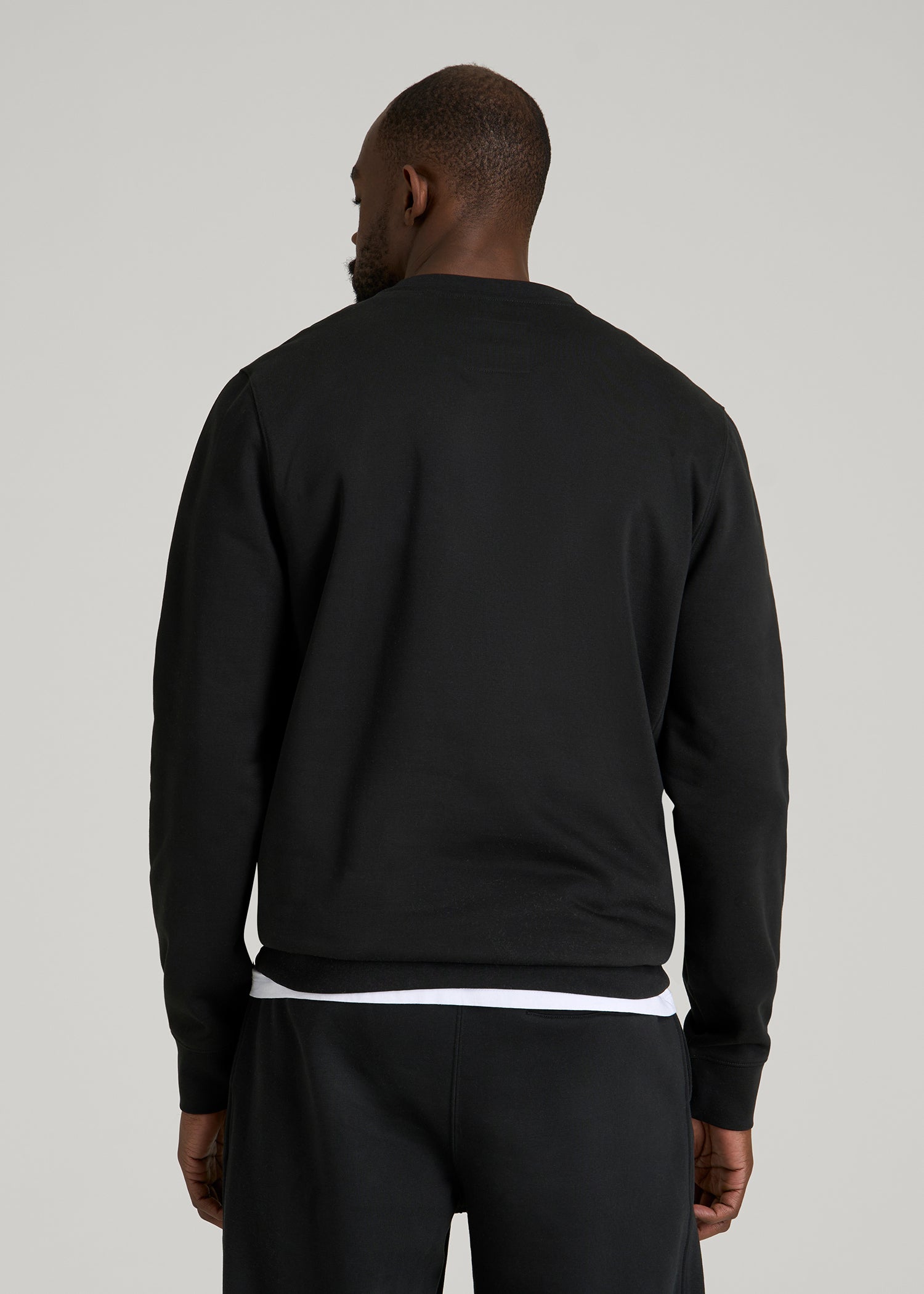 American Tall Men Core Motion Fleece Crewneck for Tall Men in Black