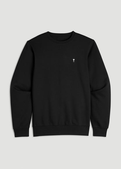 American Tall Men Core Motion Fleece Crewneck for Tall Men in Black