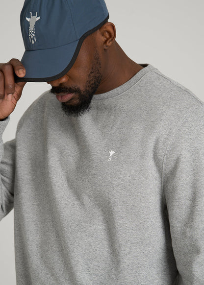 American Tall Men Core Motion Fleece Crewneck for Tall Men in Heathered Grey