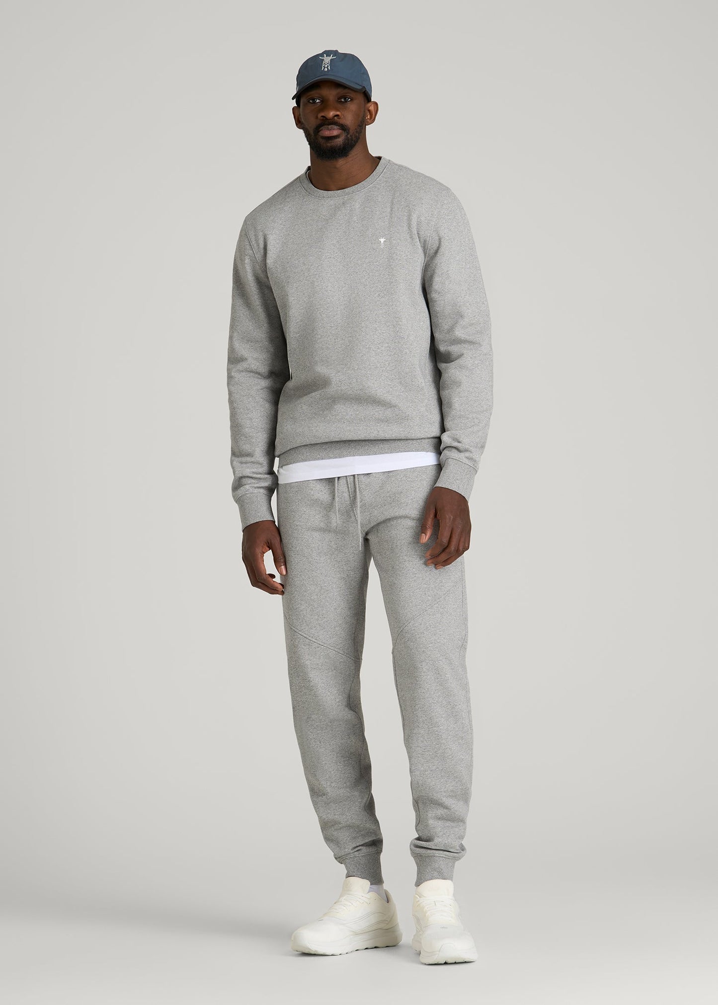 American Tall Men Core Motion Fleece Crewneck for Tall Men in Heathered Grey