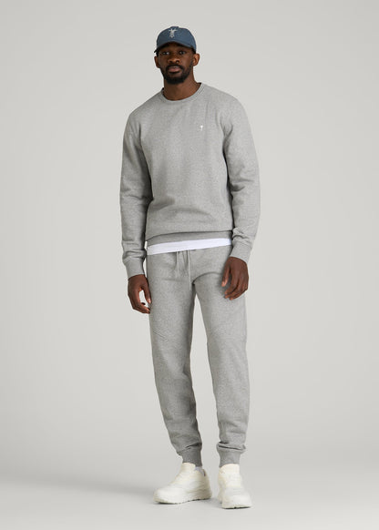 American Tall Men Core Motion Fleece Crewneck for Tall Men in Heathered Grey