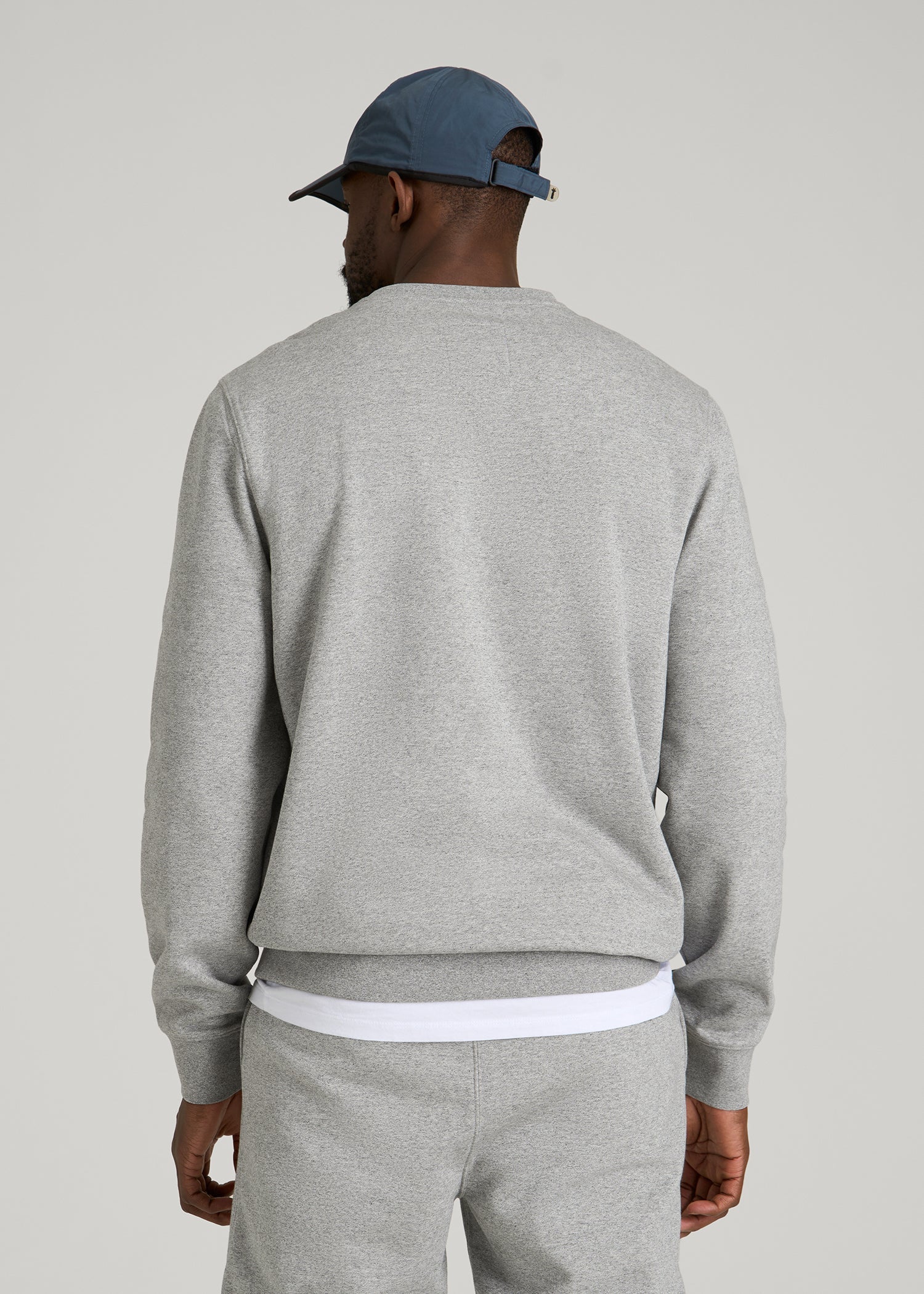 American Tall Men Core Motion Fleece Crewneck for Tall Men in Heathered Grey