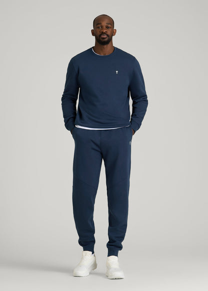 American Tall Men Core Motion Fleece Crewneck for Tall Men in Navy Blue