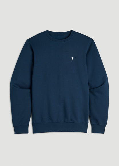 American Tall Men Core Motion Fleece Crewneck for Tall Men in Navy Blue
