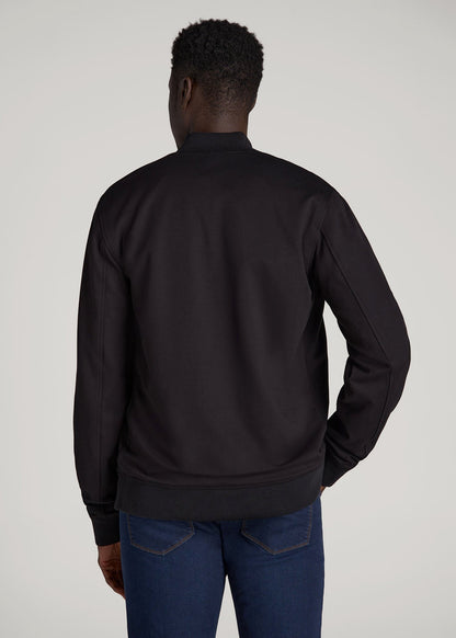 American Tall Men Reversible Bomber Jacket for Tall Men in Fossil Grey and Black
