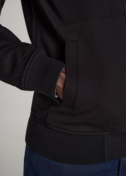 American Tall Men Reversible Bomber Jacket for Tall Men in Fossil Grey and Black