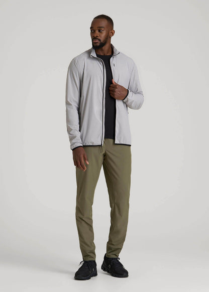 American Tall Men Softshell Jacket for Outdoor Training for Tall Men in Light Grey