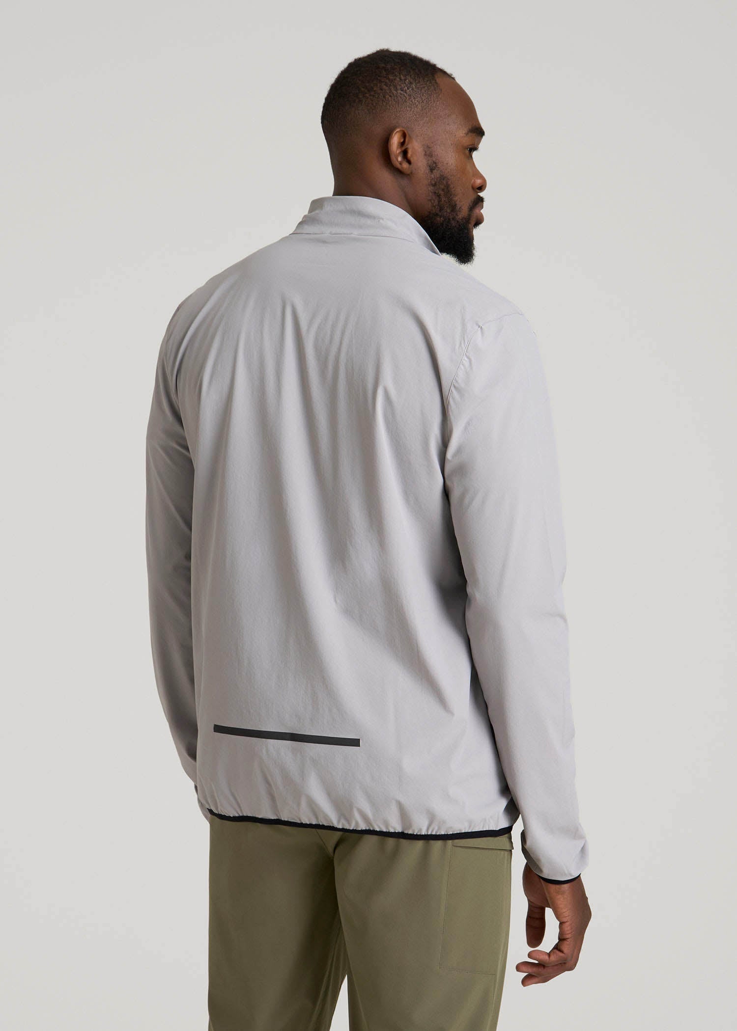 American Tall Men Softshell Jacket for Outdoor Training for Tall Men in Light Grey