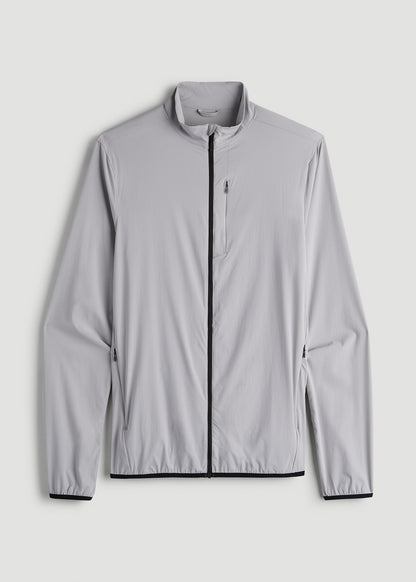 American Tall Men Softshell Jacket for Outdoor Training for Tall Men in Light Grey