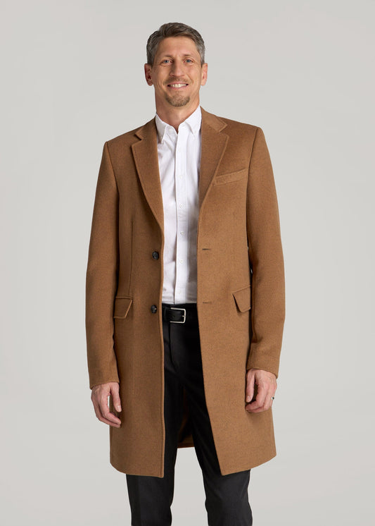 American Tall Men Wool Coat for Tall Men in Camel