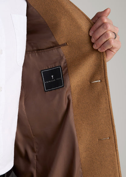 American Tall Men Wool Coat for Tall Men in Camel