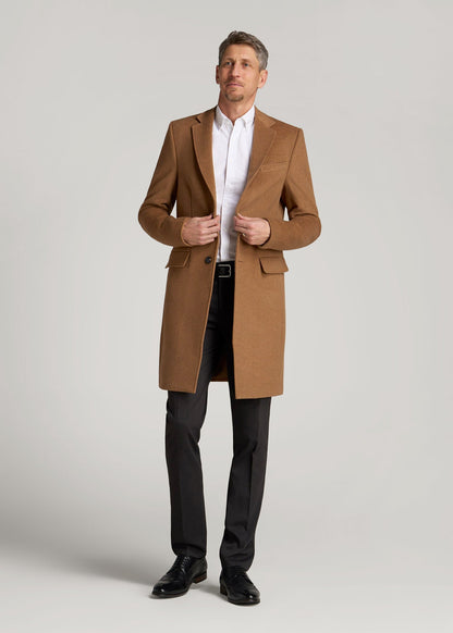 American Tall Men Wool Coat for Tall Men in Camel