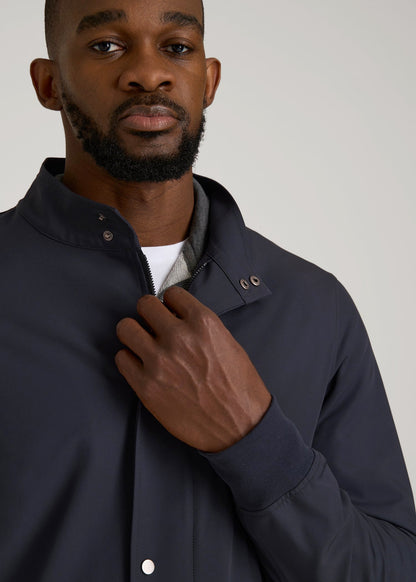 American Tall Men Motion Bomber Jacket for Tall Men in Deep Navy
