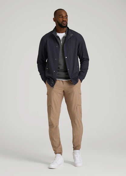 American Tall Men Motion Bomber Jacket for Tall Men in Deep Navy