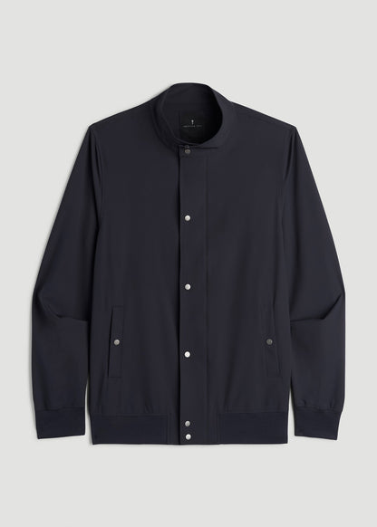American Tall Men Motion Bomber Jacket for Tall Men in Deep Navy